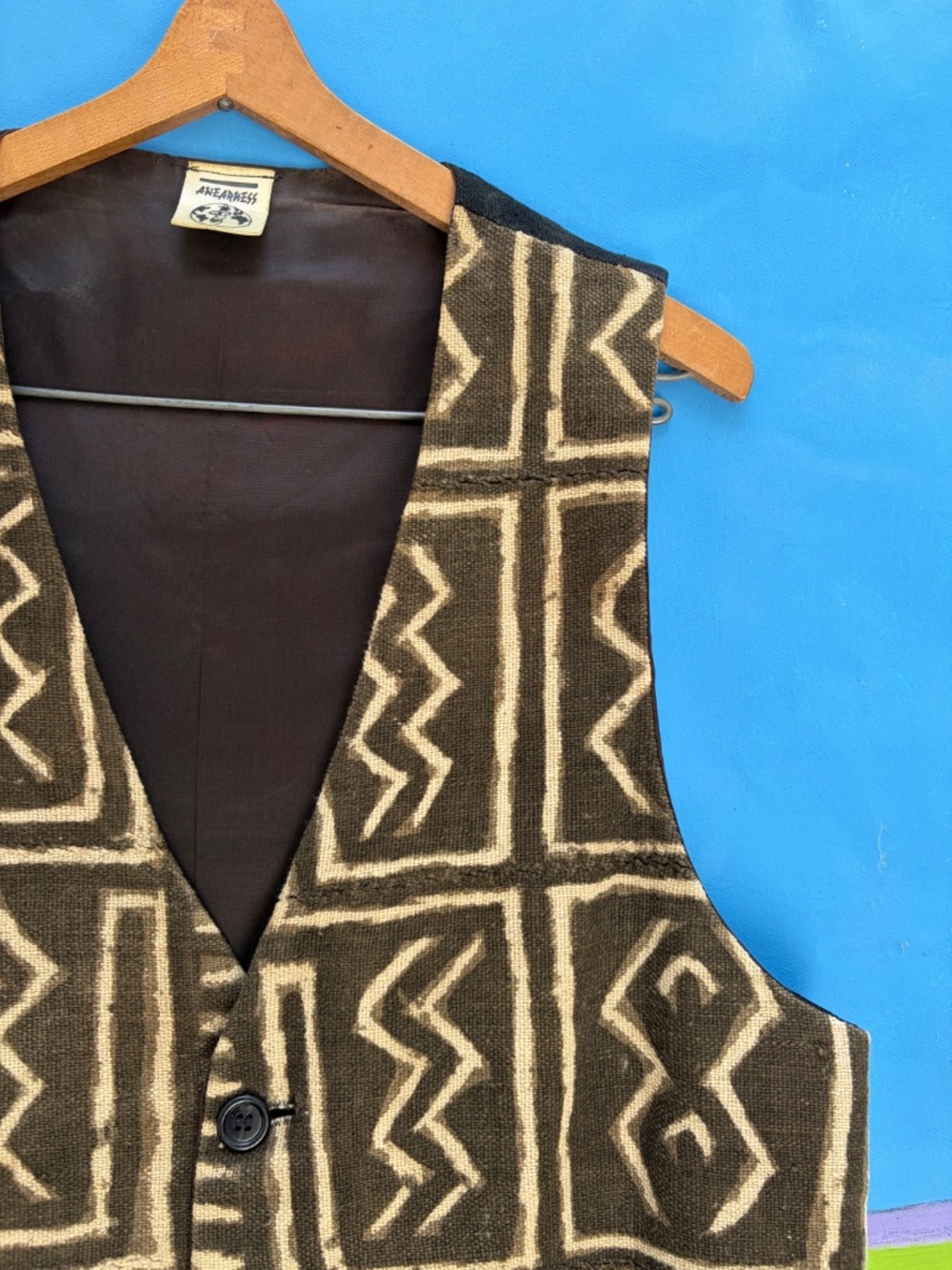 Graphic African Mud Cloth Vest - Picture 4 of 10